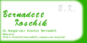 bernadett koschik business card